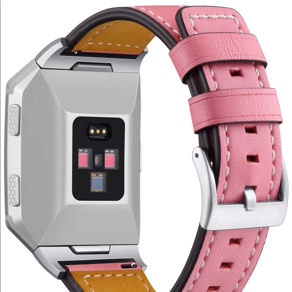 Fitbit Pink Leather Ionic Band